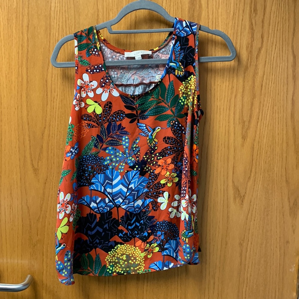 Loft Cotton jungle print tank